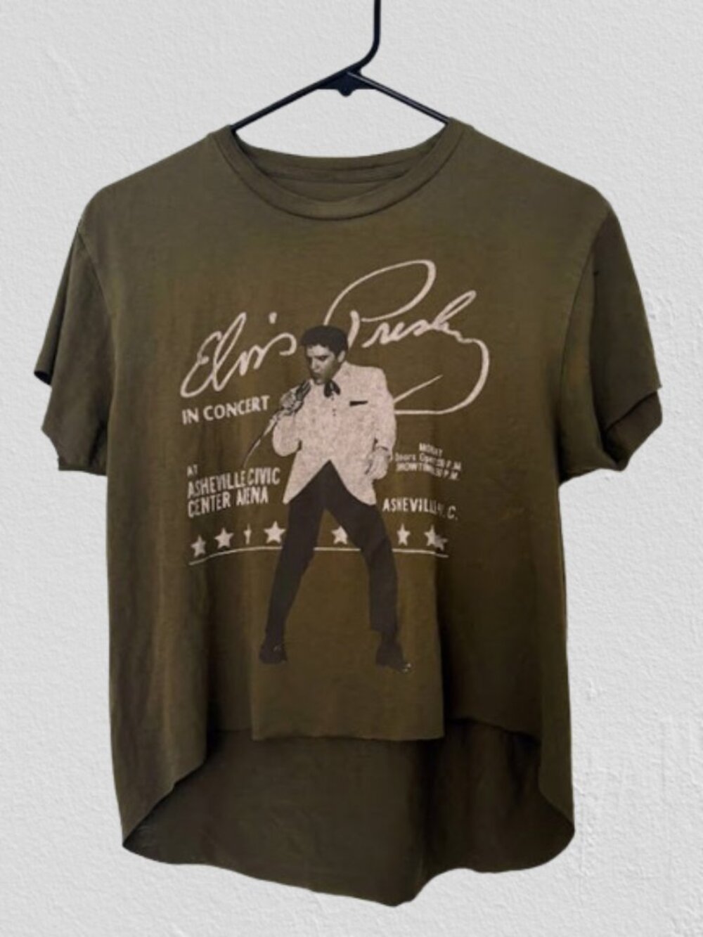Custom Cropped Elvis Presley Cotton T-Shirt